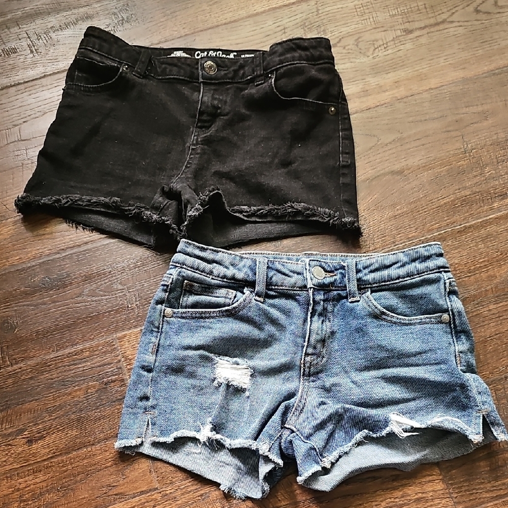 Cat & Jack Black and Blue Jean Shorts